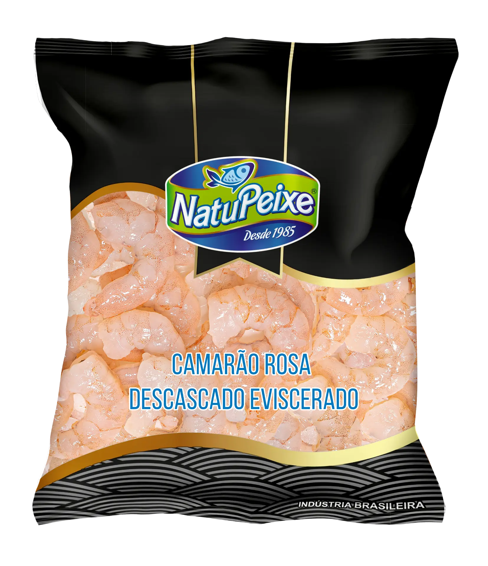 Embalagem de camarão rosa descascado e eviscerado NatuPeixe